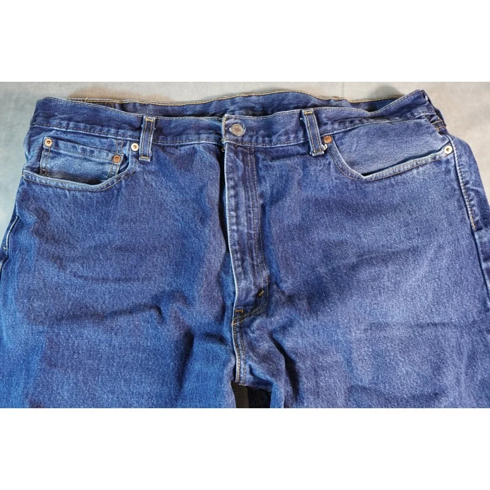 Levis 550 Relaxed Fit Straight Leg Jeans 42X30 Blue 5 Pocket Red Tab Denim Pants